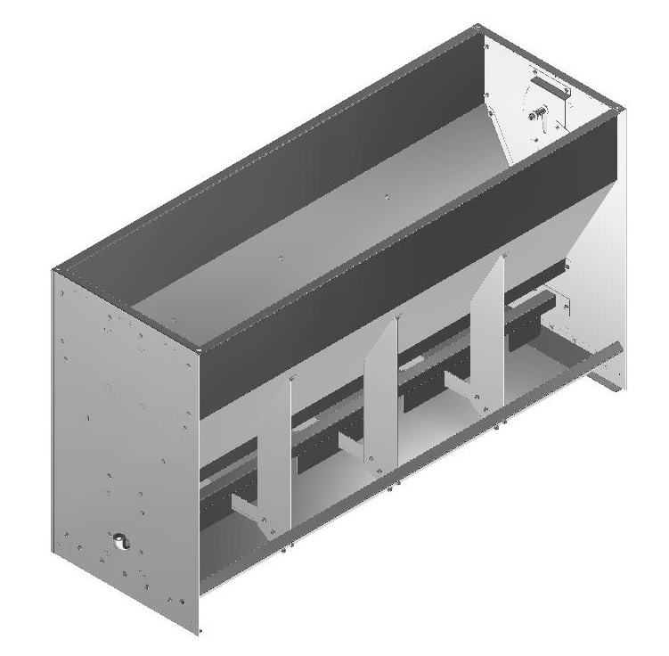 WET/DRY BOX FEEDER WEANER 2X4 STAINLESS STEEL 126X43X70 CM WET/DRY BOX FEEDER WEANER 2X4 STAINLESS STEEL 126X43X70 CM