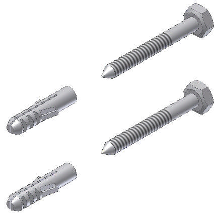 MOUNTING KIT FOR PIPE HANGER, WALL MOUNTING 8 MM