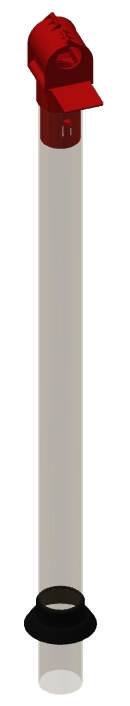 FODERNEDLØB Ø63X1000 INKLUSIV Ø38 T-STYKKE