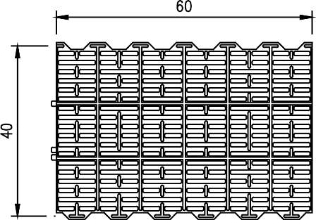PLASTRIST 60X40 CM FOR SØER, 50% ÅBNING