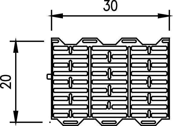 PLASTRIST 30X20 CM TIL SØER, 50% ÅBNING