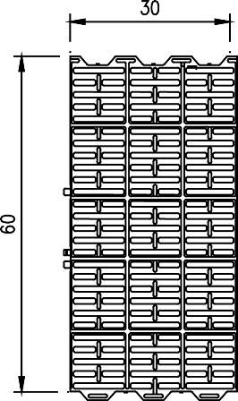 PLASTRIST 30X60 CM TIL SØER, 50% ÅBNING