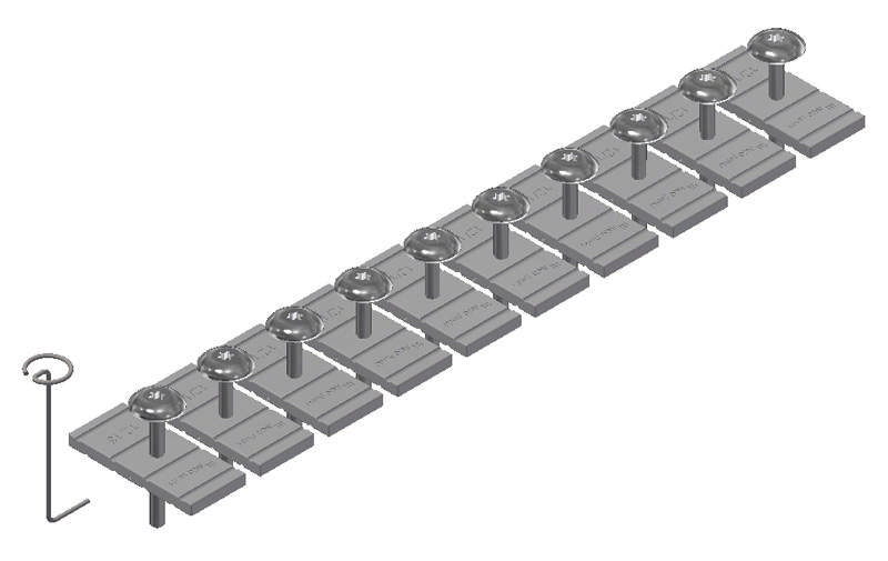 10 STK PÅBOLTNINGSBESLAG STOR TIL STØBEJERNSRISTE