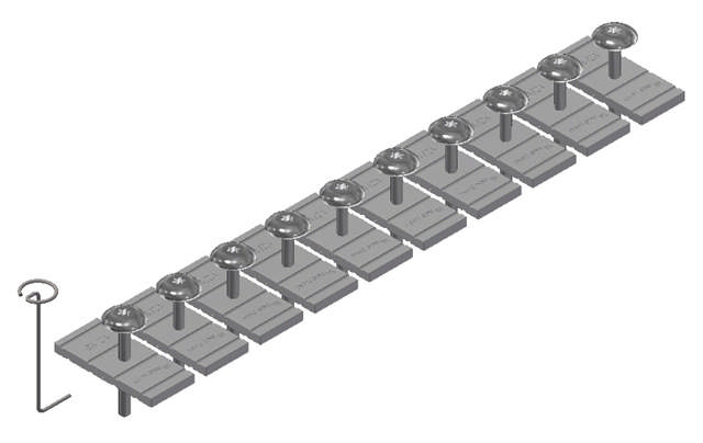 10 STK PÅBOLTNINGSBESLAG STOR TIL STØBEJERNSRISTE