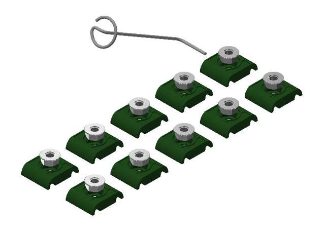 SPALTEANKER 8 MM GRØN, 10 STYK  30X35X9 MM EKSKL. SKRUER