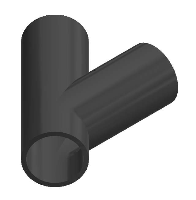 TEE PVC GRENRØR Ø90 MM X 45°