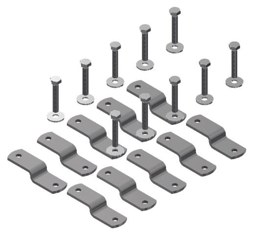 10 STK PÅBOLTNINGSBESLAG MED 2 GEVIND TIL STØBEJERNSRISTE