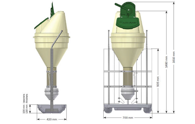 FUNKIMAT SMÅGRISE MED RUSTFRI KRYBBE
