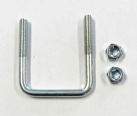 SQUARE U-CLAMP M6X38 MM X H45 MM WITH NUTS, FZB