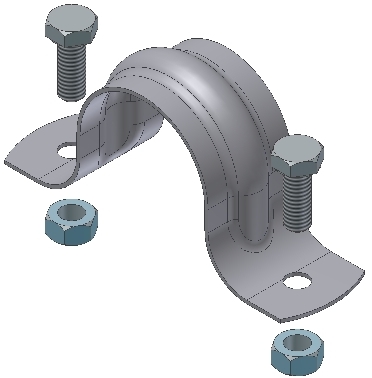 PIPE HOLDER FOR 38 MM INCL. SCREWS