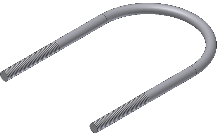 U-CLAMP M6X63 MM X H108 MM STAINLESS STEEL FOR DOWNPIPE