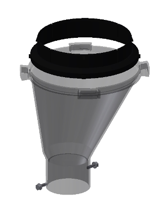 VD5 BOTTOM HOPPER FOR VD2 DECENTRALIZED Ø75 OUTLET