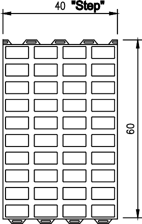 STEP - CLOSED CAST IRON SLAT FOR SOWS, 40X60CM STEP - CLOSED CAST IRON SLAT FOR SOWS, 40X60CM
