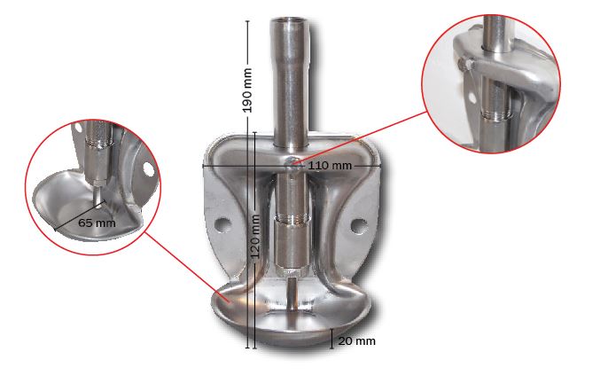DRINKING BOWL FOR PIGLETS WITH LONG PIPE