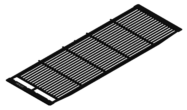 CAST IRON GRATING 120 X 40 CM W/CLEANING OPENING, 10/11 MM SLOT OPENING