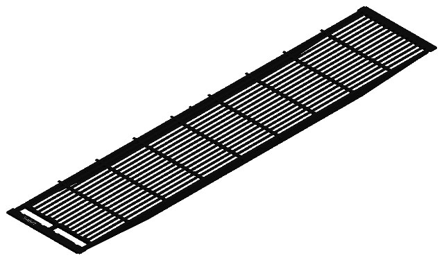 CAST IRON GRATING 200 X 40 CM W/CLEANING OPENING, 12/13 MM SLOT OPENING