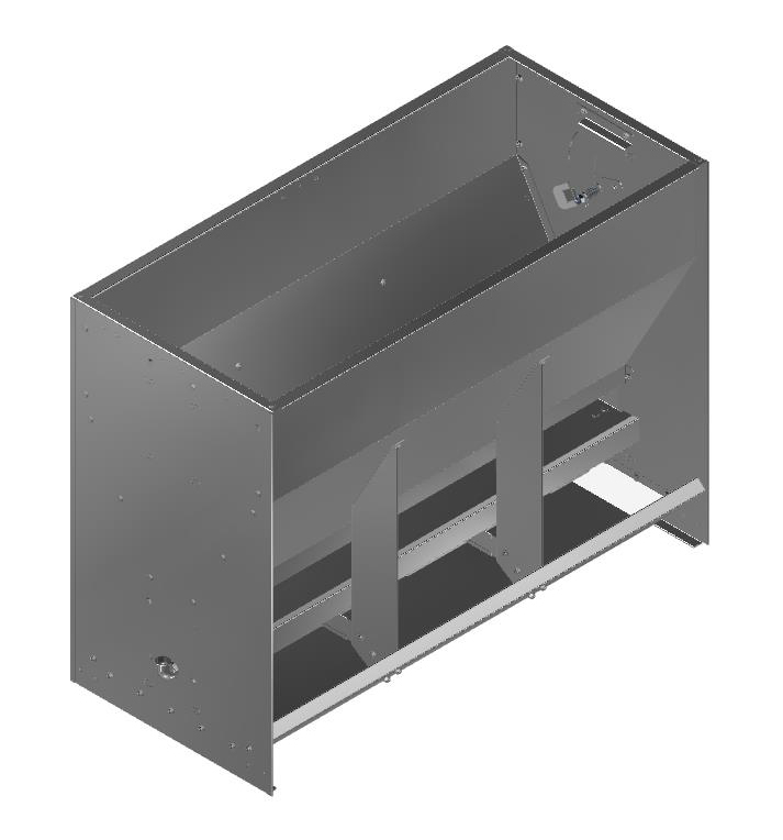 WET/DRY BOX FEEDER WEANER 2X3 STAINLESS STEEL 96X43X70 CM