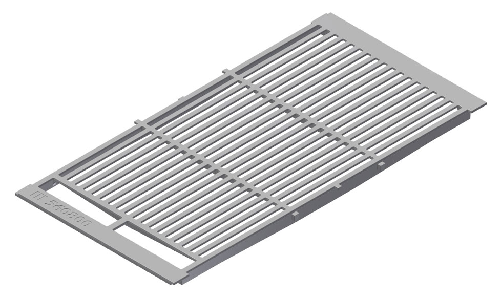 CAST IRON GRATING 80X40X3 CM W/CLEANING OPENING, 10/11 MM SLOT OPENING
