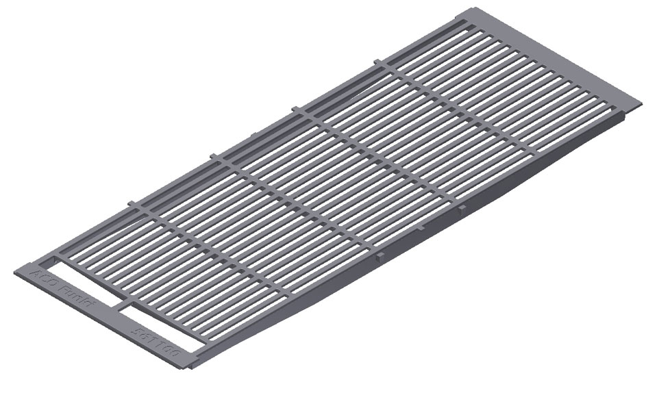 CAST IRON GRATING 110X40X3 CM W/CLEANING OPENING, 10/11 MM SLOT OPENING