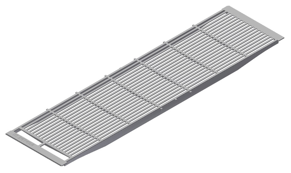 CAST IRON GRATING 160X40X3 CM W/CLEANING OPENING, 10/11 MM SLOT OPENING