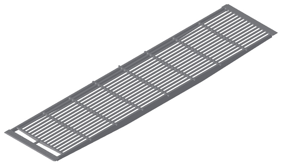 CAST IRON GRATING 180X40X3 CM W/CLEANING OPENING, 12/13 MM SLOT OPENING