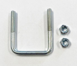 SQUARE U-CLAMP M6X38 MM X H45 MM WITH NUTS, FZB