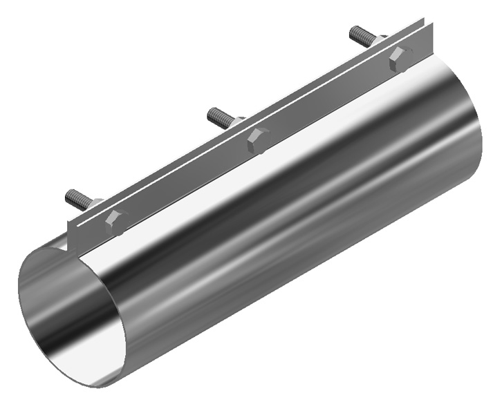 CONNECTION FOR 60 MM FEEDTUBE STAINLESS STEEL WITH BOLTS